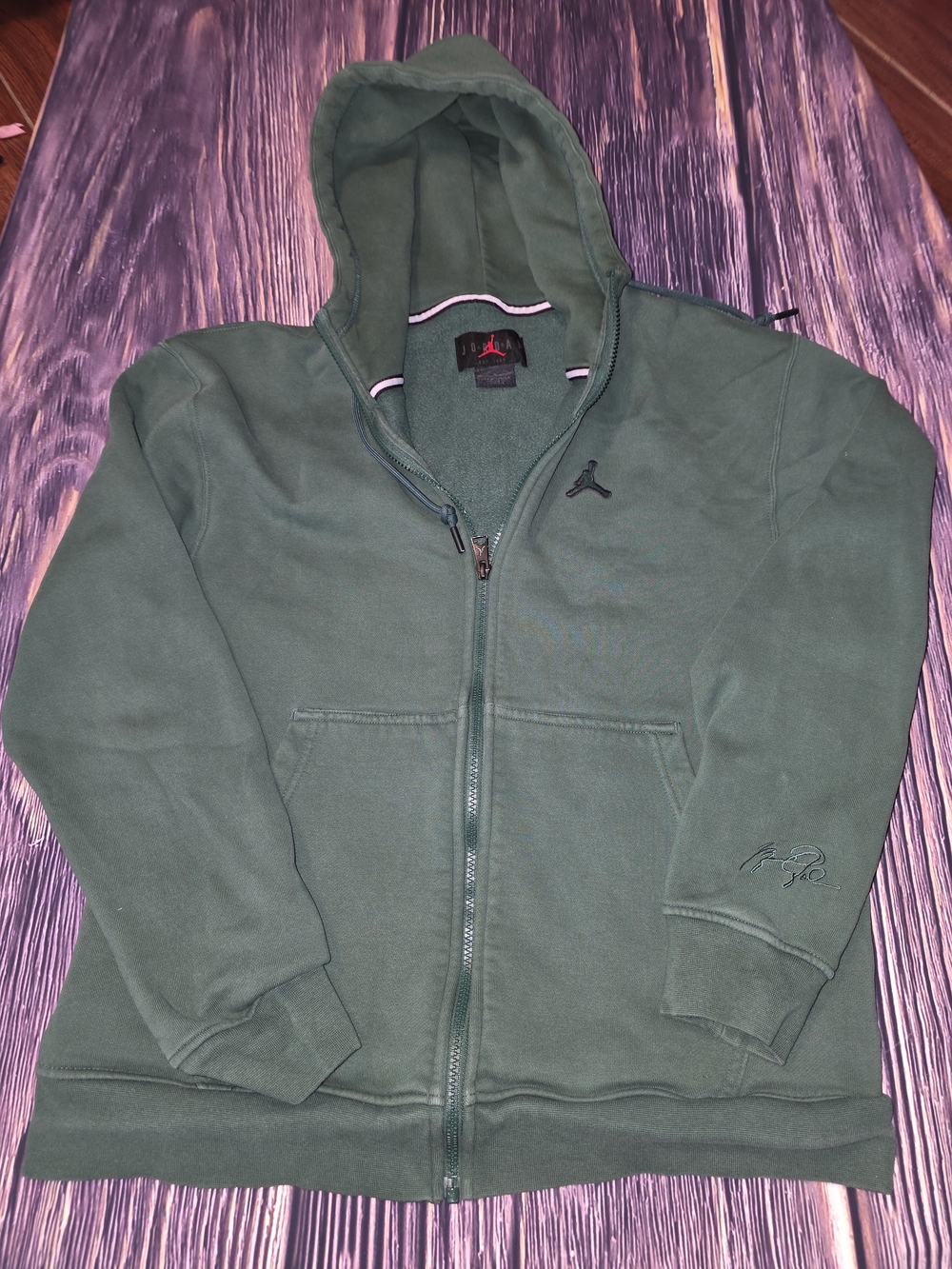 Jordan Men's Zip-Up Hoodie in Dark Green